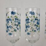 5 Arcopal Myosotis Veronica champagne flutes