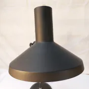Vintage adjustable desk lamp in black metal and chrome, 1950s-70s.