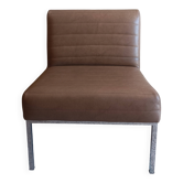 Chauffeuse fauteuil vintage en chrome/skaï