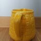 Digoin Sarreguemines barbotine pitcher with wicker decor