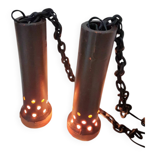 Lampes en céramique seventies 70's / hauteur 30 cm