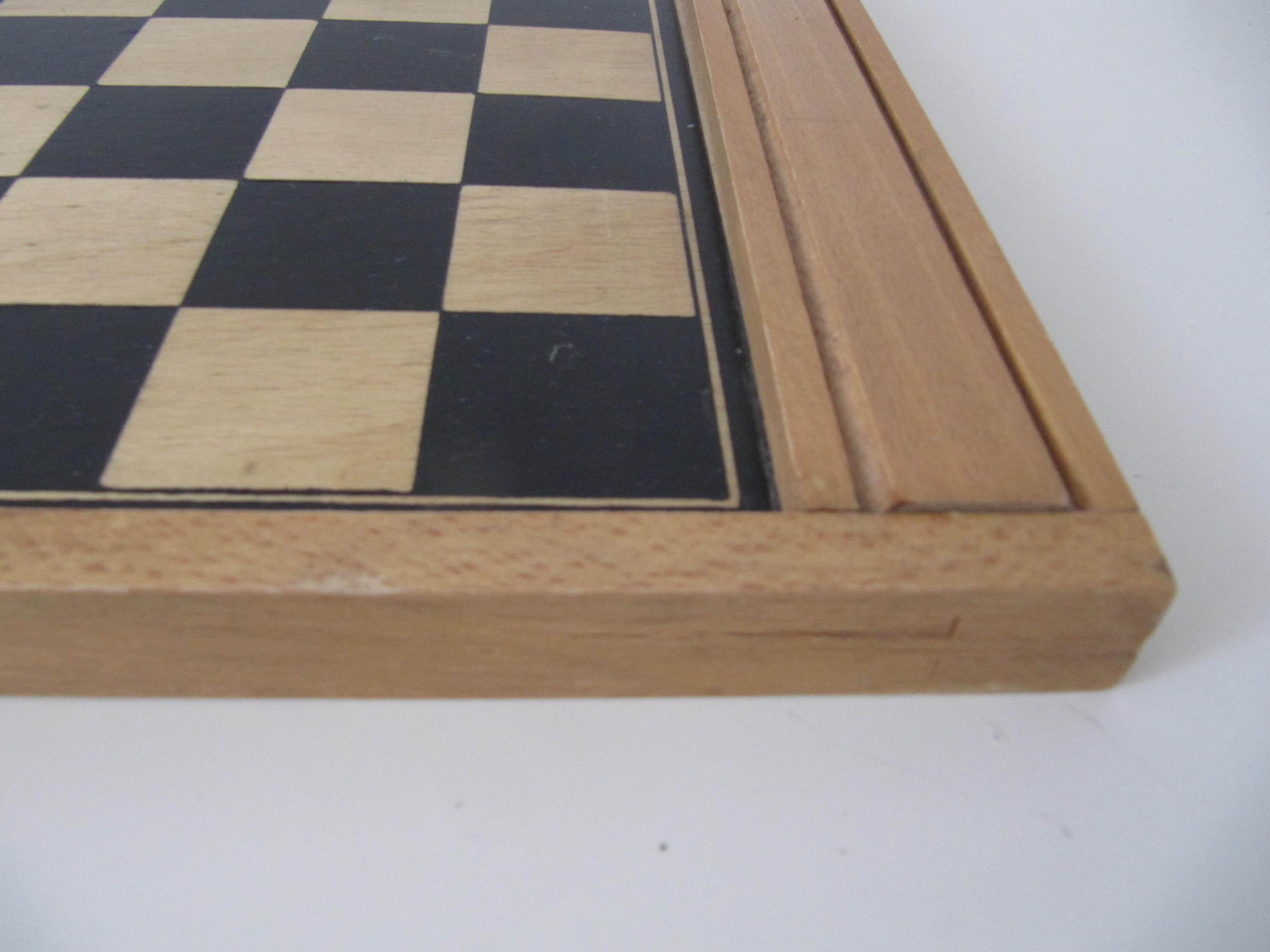 Old wooden checkers game