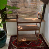 Rolling wood shelf