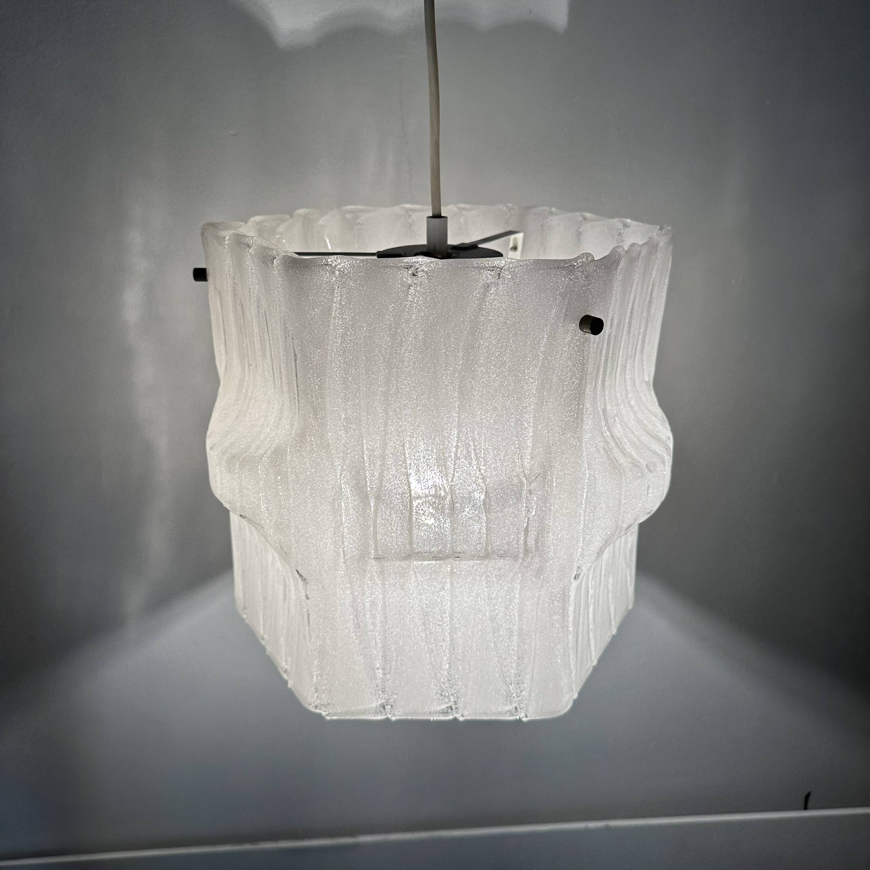 Mid-Century ice lucite pendant lamp , 1970s