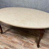 Louis XV game table with oval oak shape around 1850