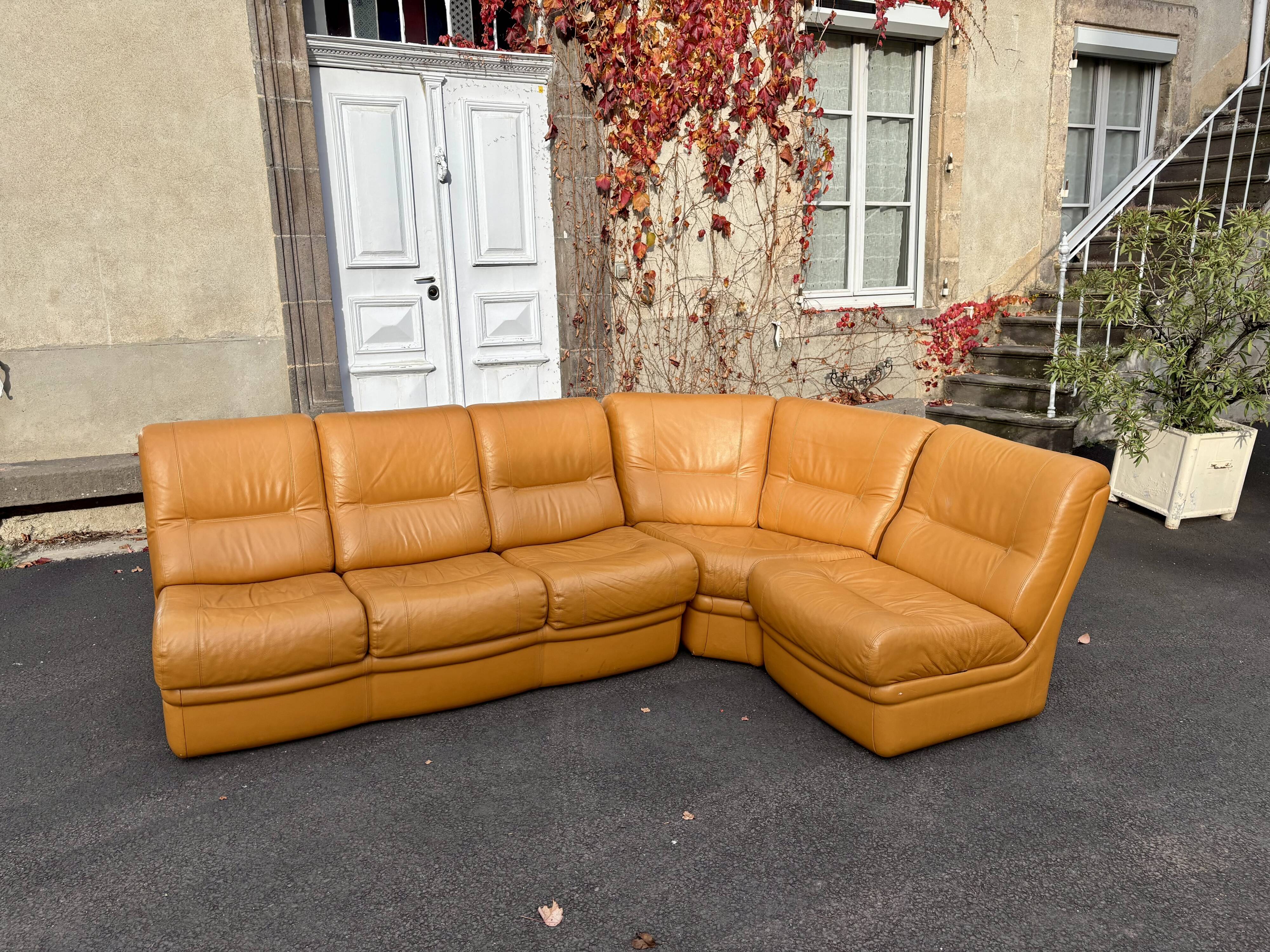 Beka 1970 leather modular sofa