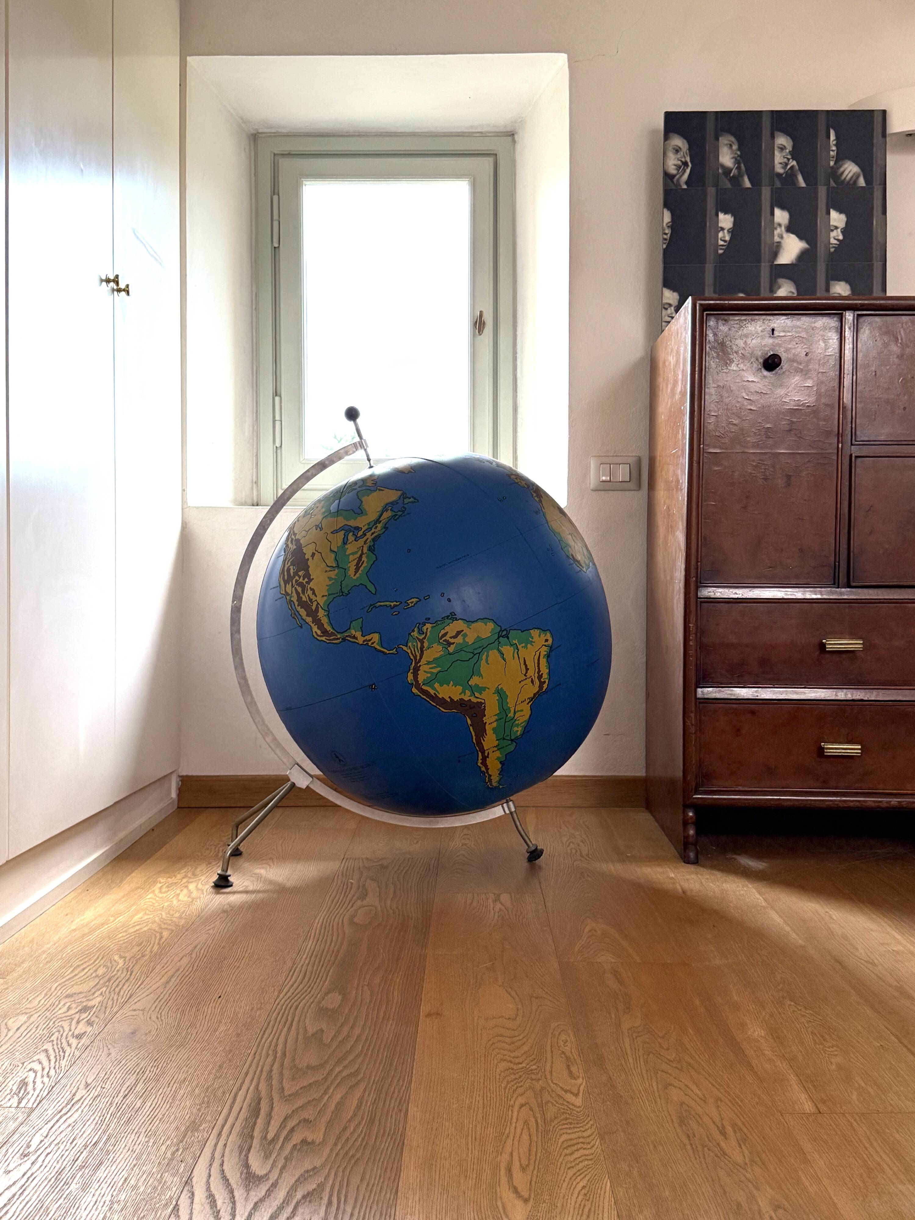 Schul Knickmann, floor inflatable physical Globe, Hamburg Germany 1950