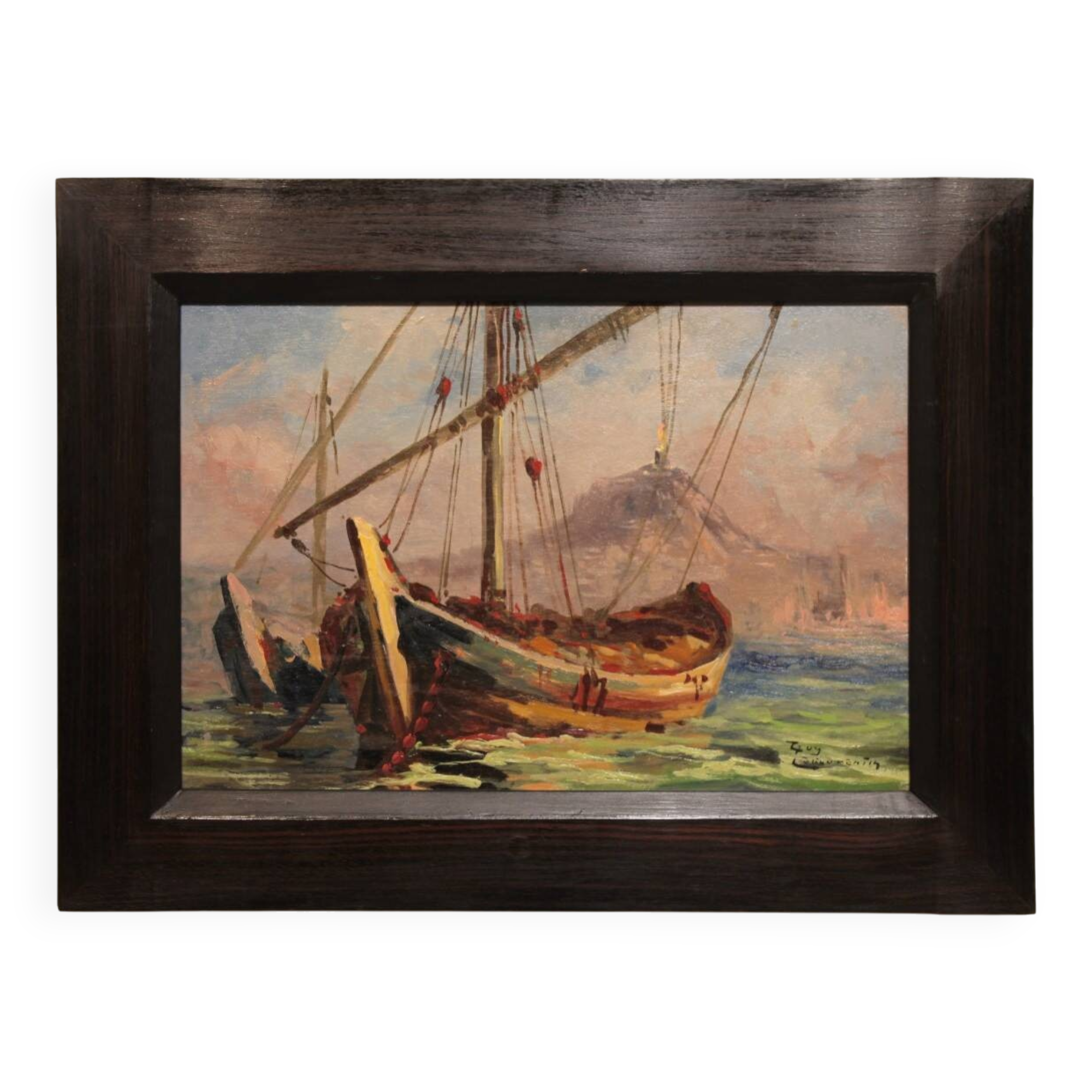 Marine painting by Guy Le Florentin - Notre-Dame de la Garde, Marseille