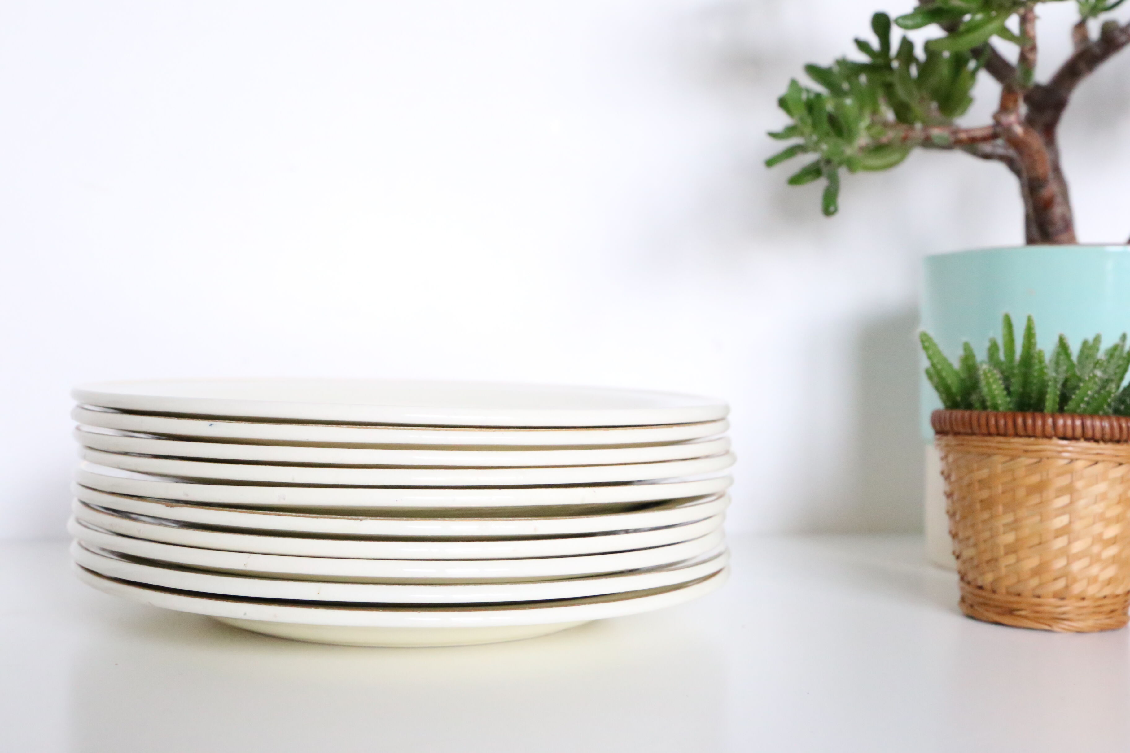 Dessert plates, set of 10, Ceranord Saint Amand