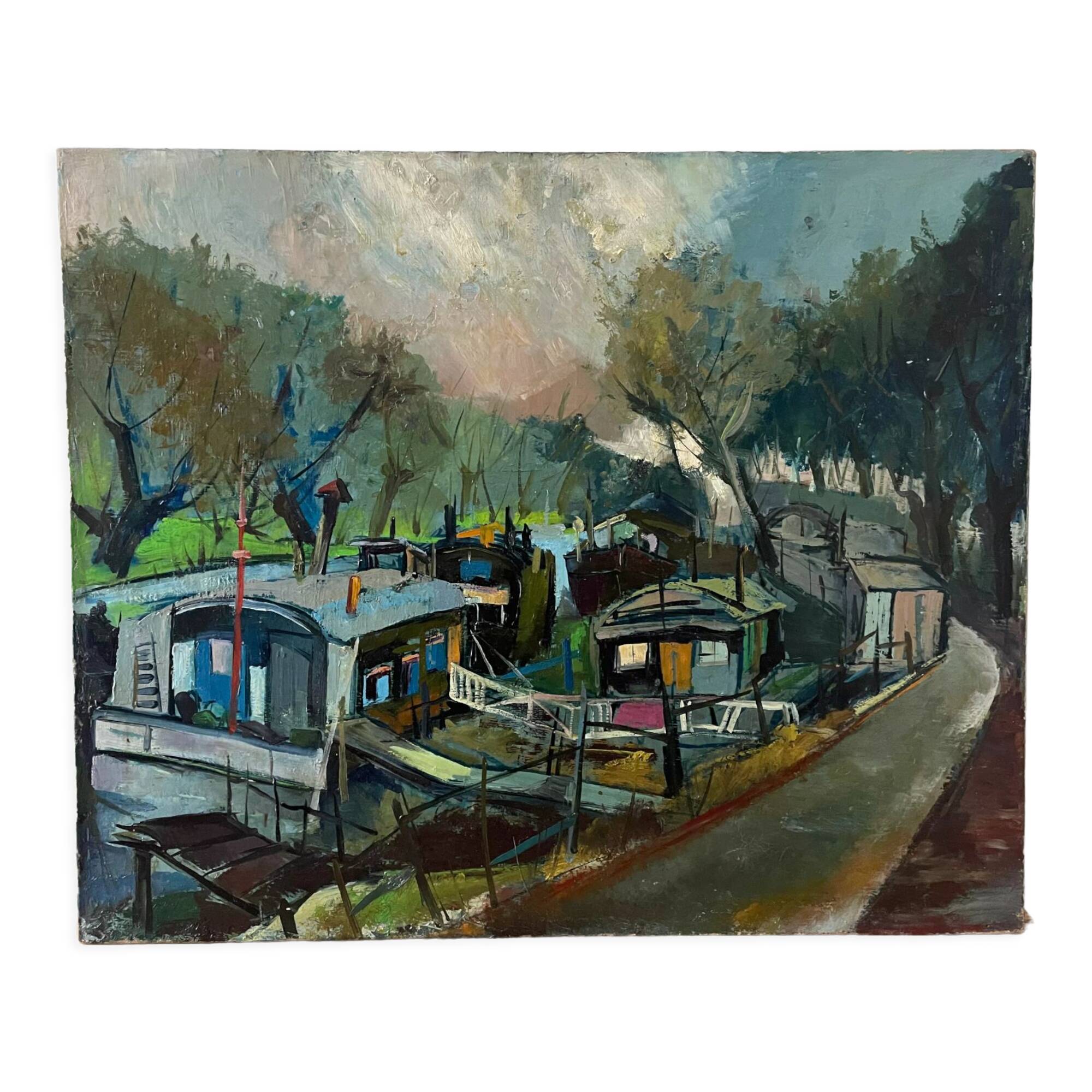 Tableau huile sur toile, début XXème