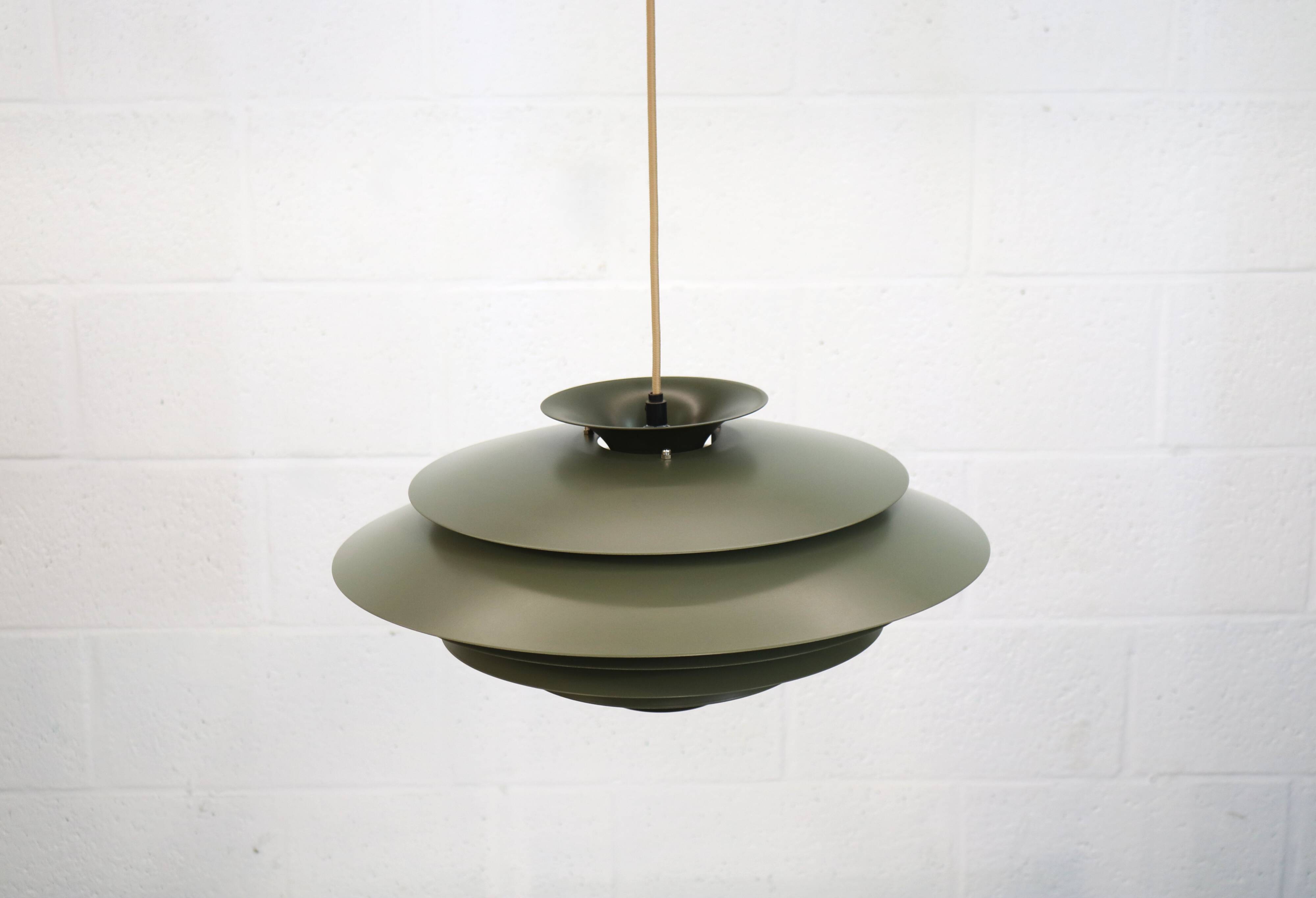 XL Green Pendant Lamp, Form Light Nordic Design, 1970s Denmark