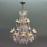 Antique XXL bronze chandelier 15 candles