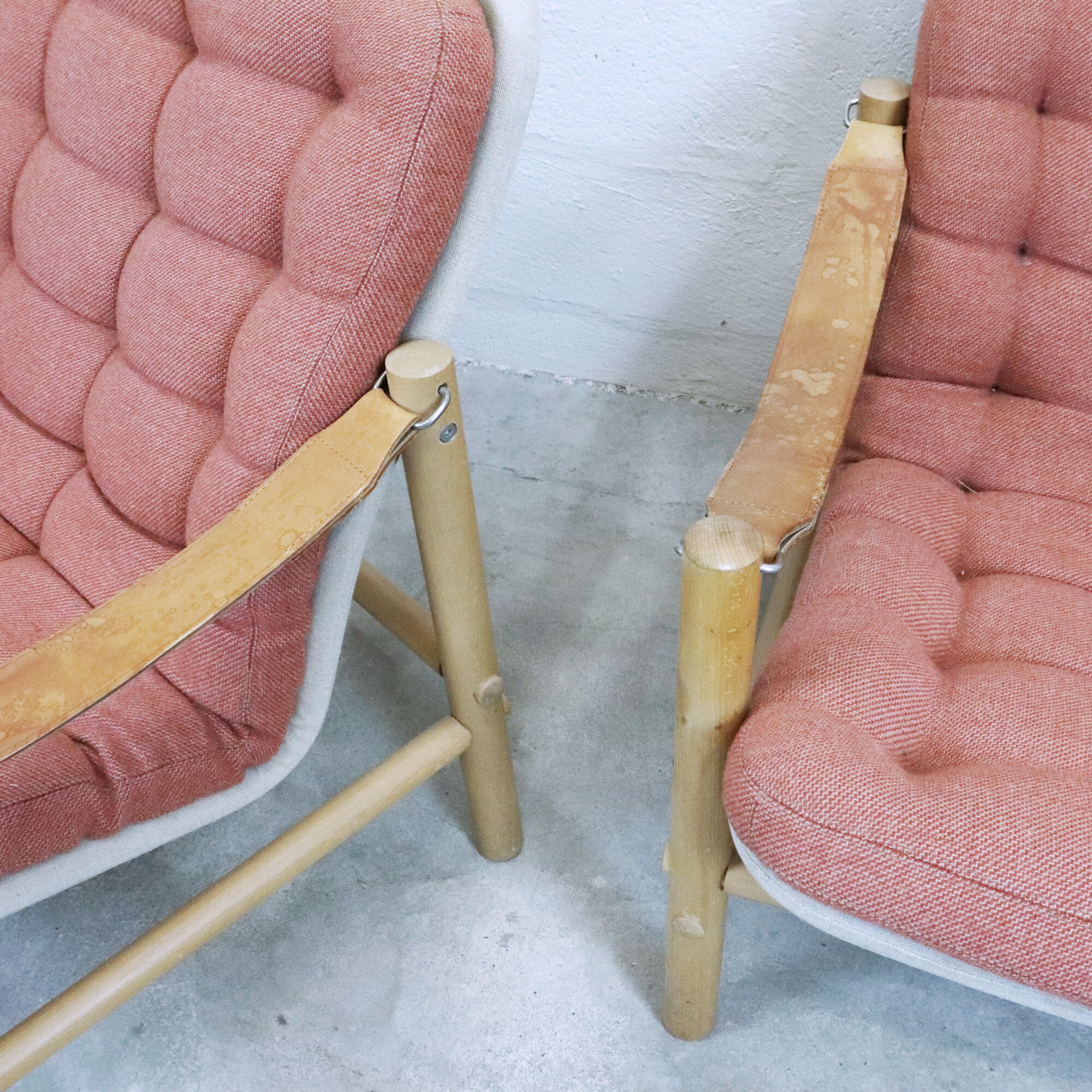Fauteuils Safari avec un ottoman, Suède, 1960
