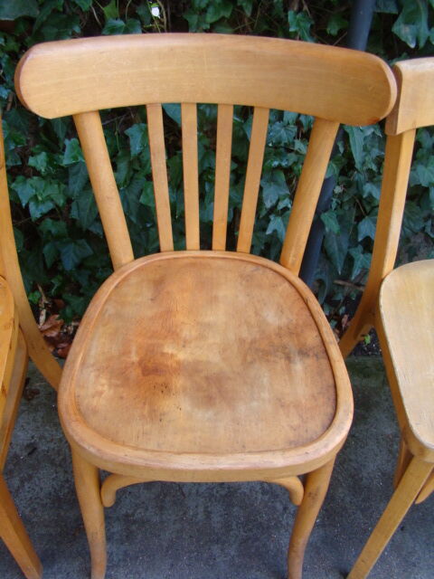 Lot of four old mismatched bistro chairs