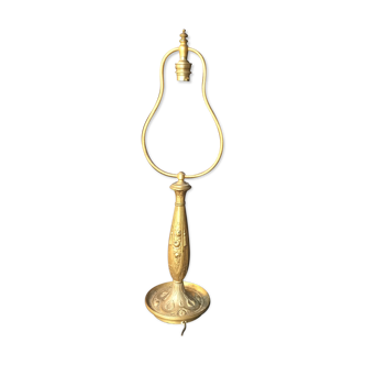 Pied de lampe en bronze doré ciselé c 1910