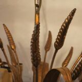 Gold plated tole wheatsheaf chandelier by Hans Kögl, 1960s
