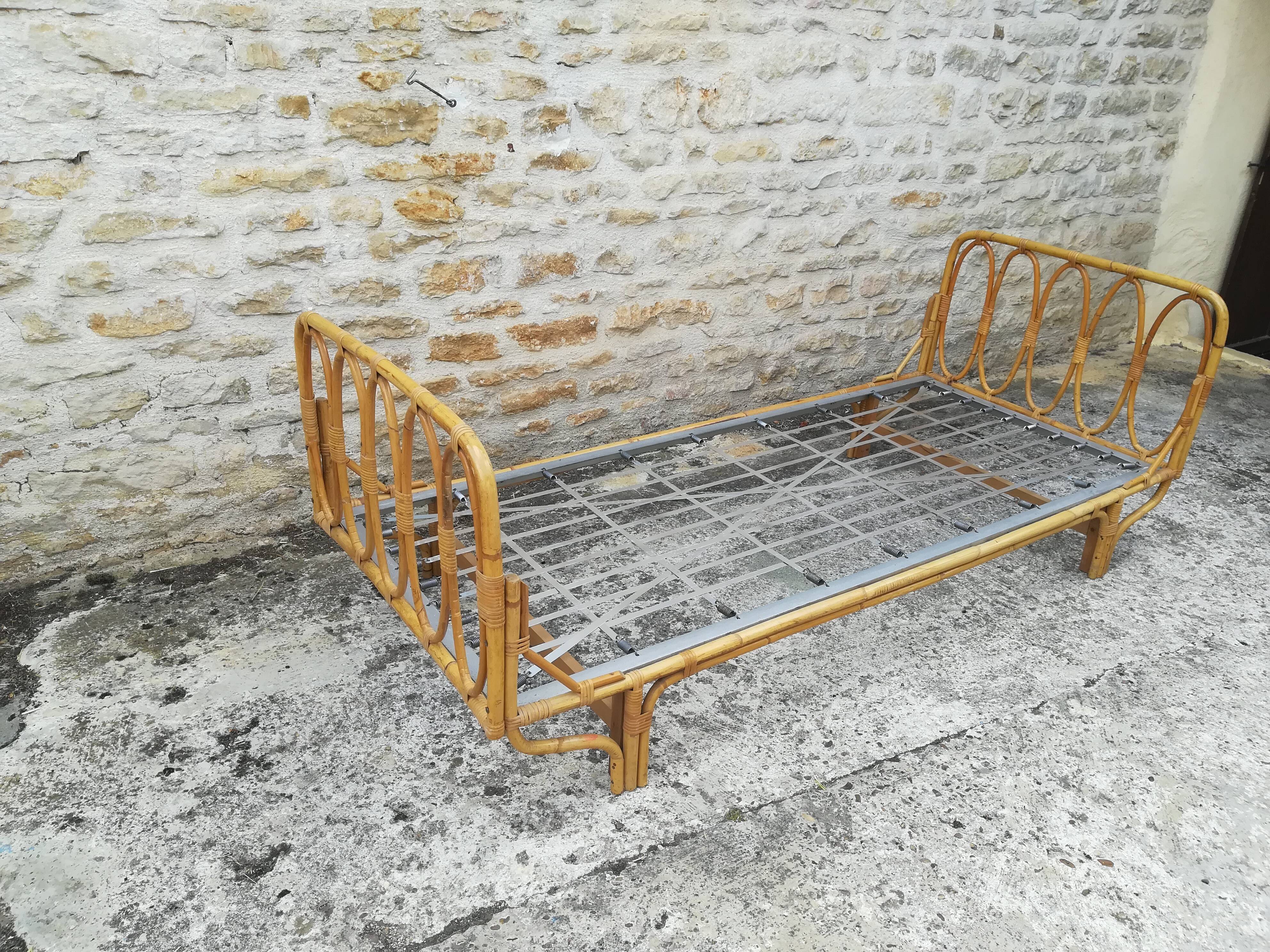 Bamboo and rattan bed