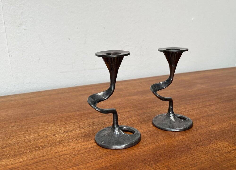 Amadeus candle holders from the Italian Brutalist series by Kurt Jesch for Fratelli Tonini, 1960s, set of 2.