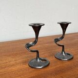 Amadeus candle holders from the Italian Brutalist series by Kurt Jesch for Fratelli Tonini, 1960s, set of 2.