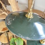 Vintage lampshade in green enamelled sheet metal, customizable
