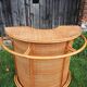 Old Rattan Bar with 2 Matching Stools