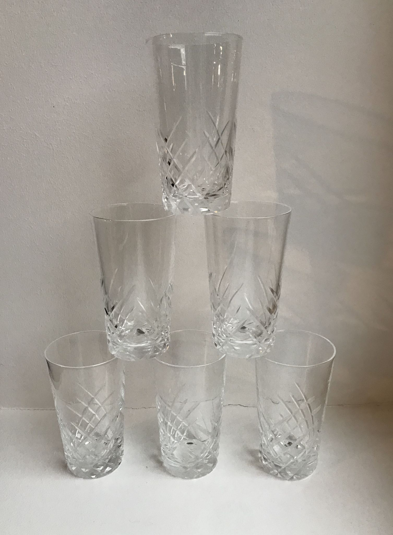 Lot de 6 verres à liqueur en cristal années 50