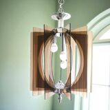 Mid Century Modern chromed chandelier for 3 lights