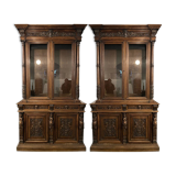 Pair of 2-part glass-fronted bookcases