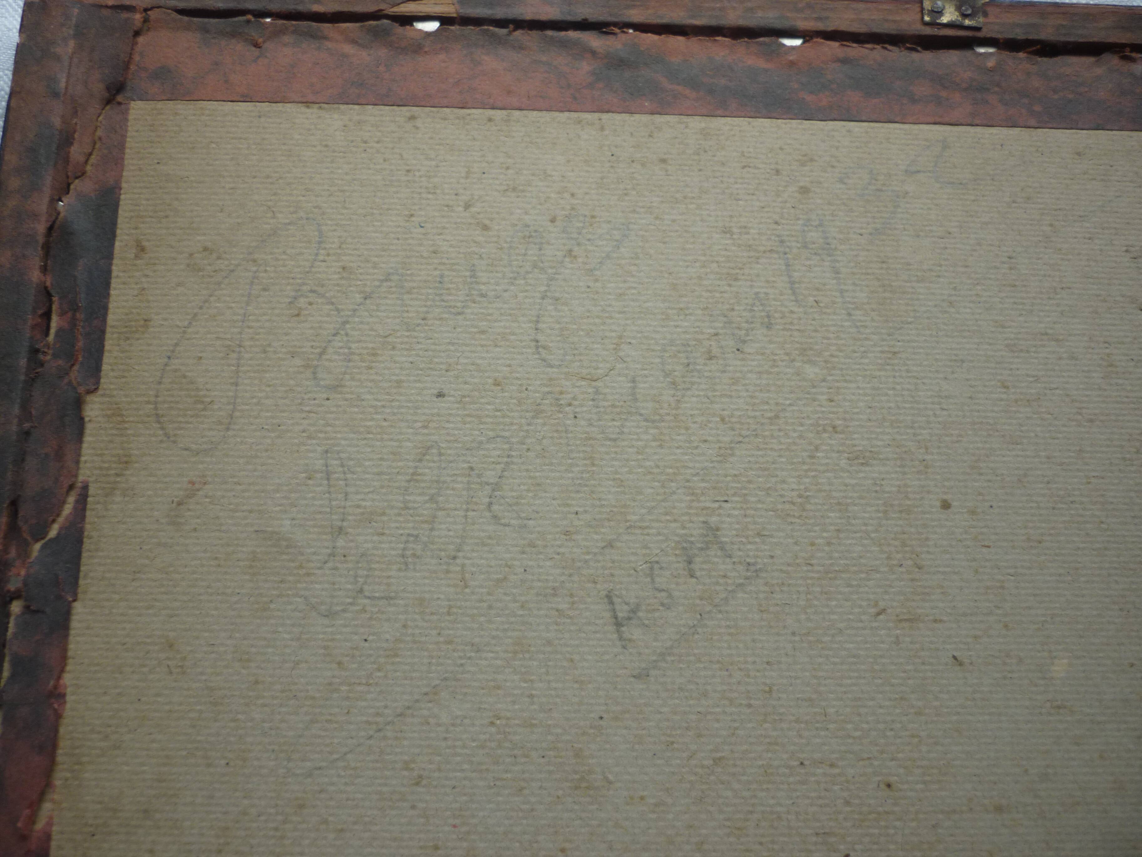 Painted painting, view of Bruges signed