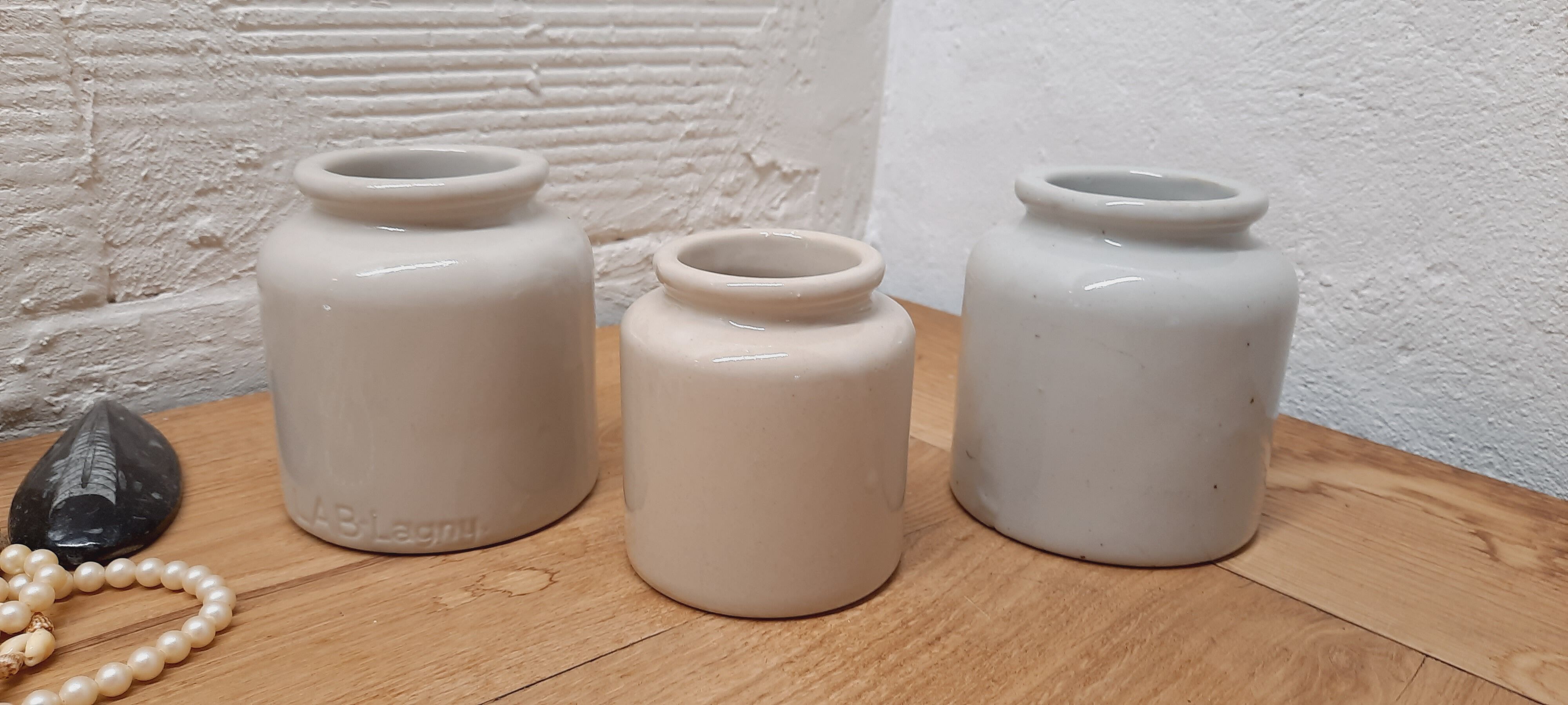 Lot 3 old sandstone pots