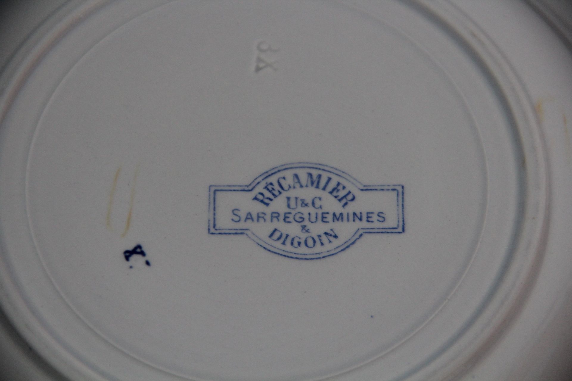 Rare plate service 6 people "Récamier" U&C Sarreguemines and Digoin late nineteenth °