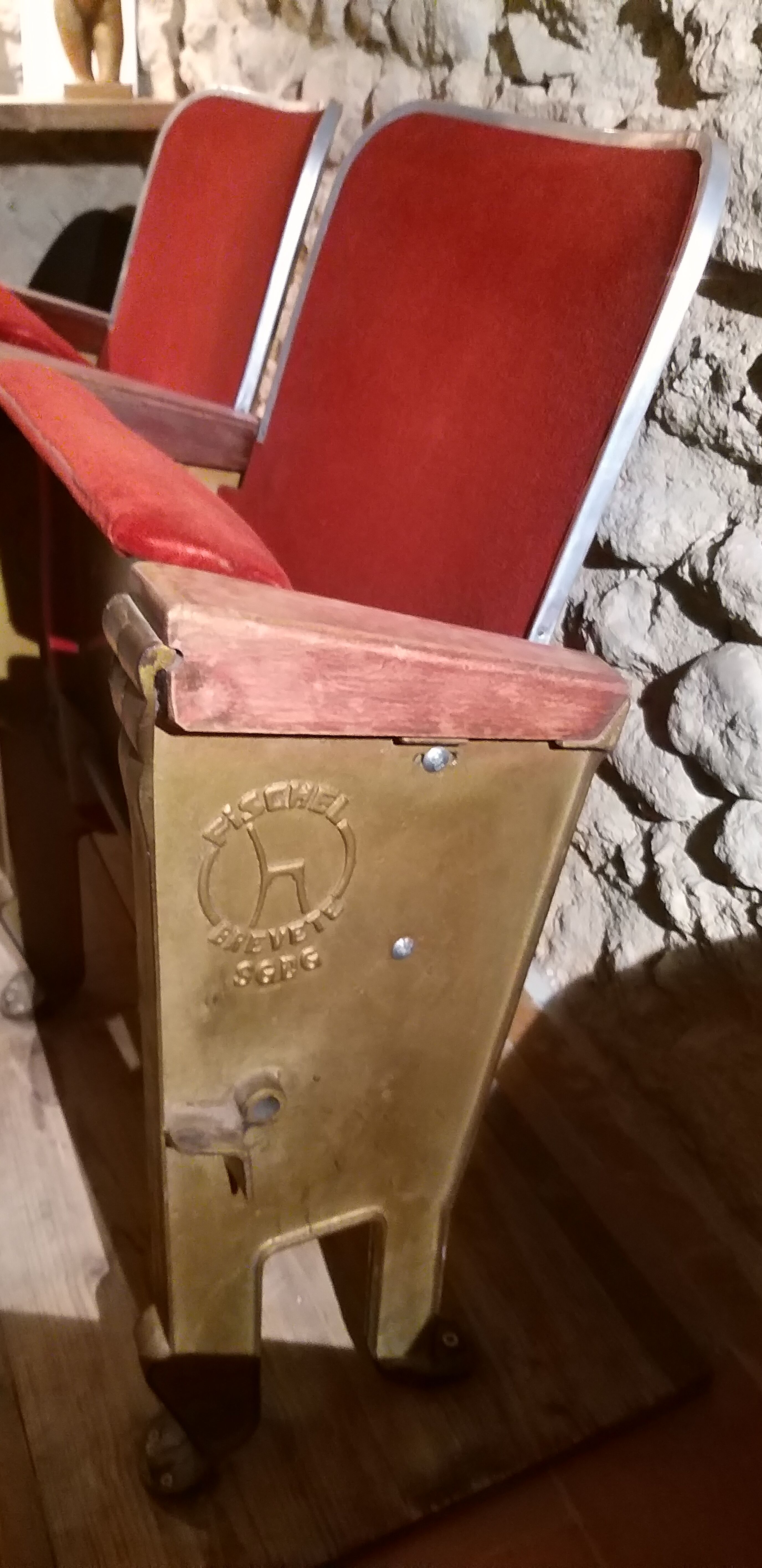 Pair of 1950s Fischel movie chairs