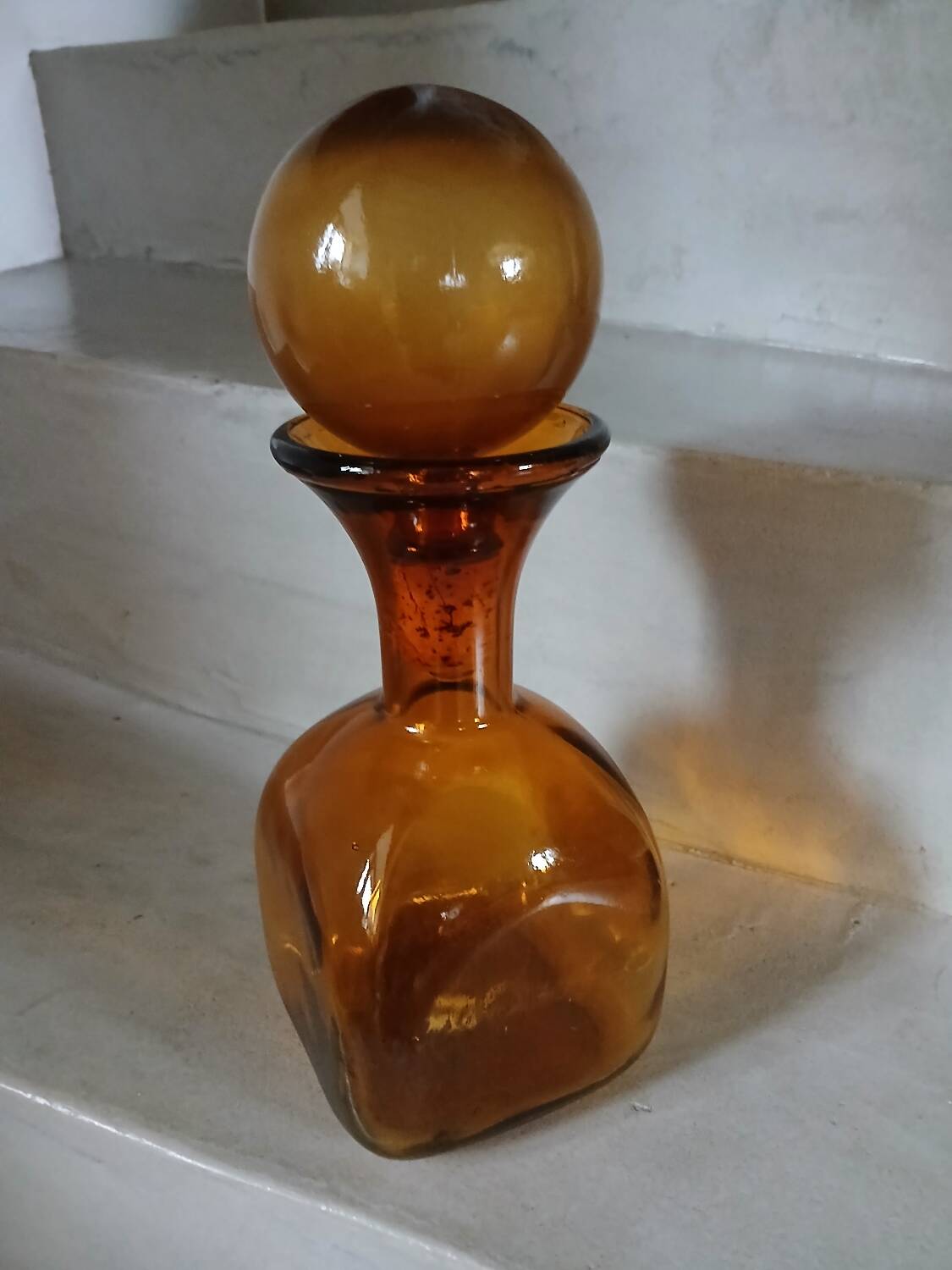 Vintage amber glass carafe
