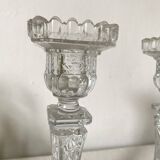 Molded glass candle holders X3