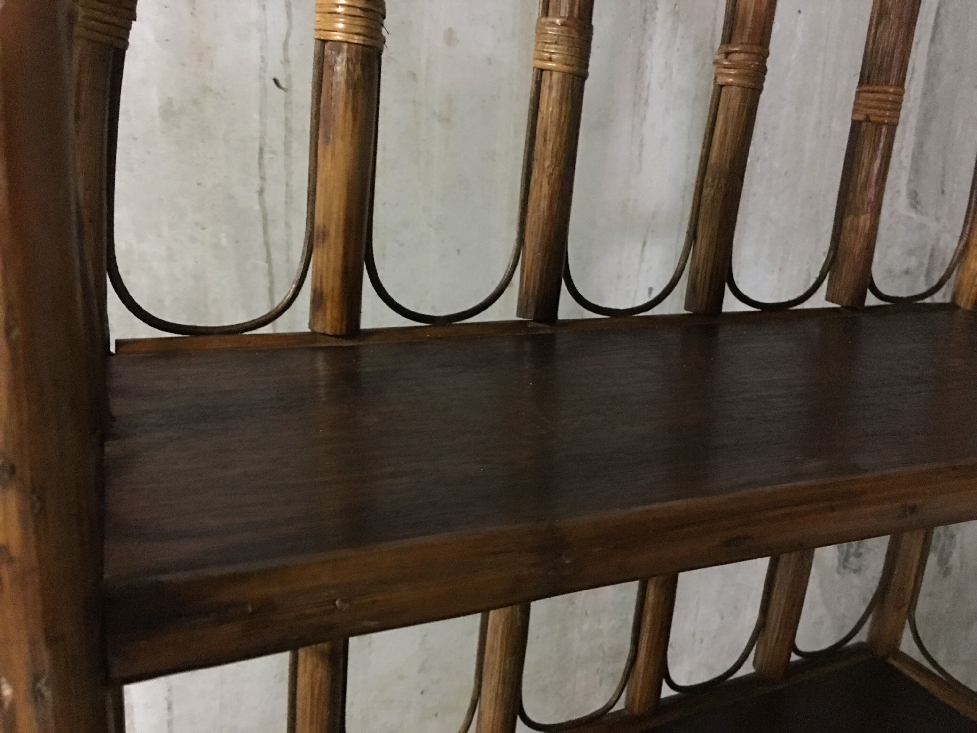 Rattan bookcase 70s