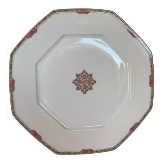 Octagonal plate thousand roses pyramid field Haviland Limoges