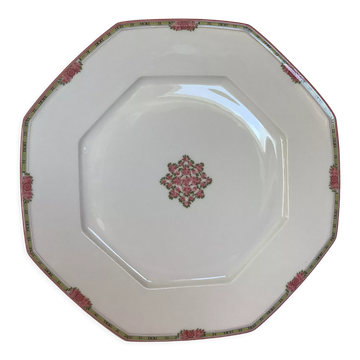 Octagonal plate thousand roses pyramid field Haviland Limoges