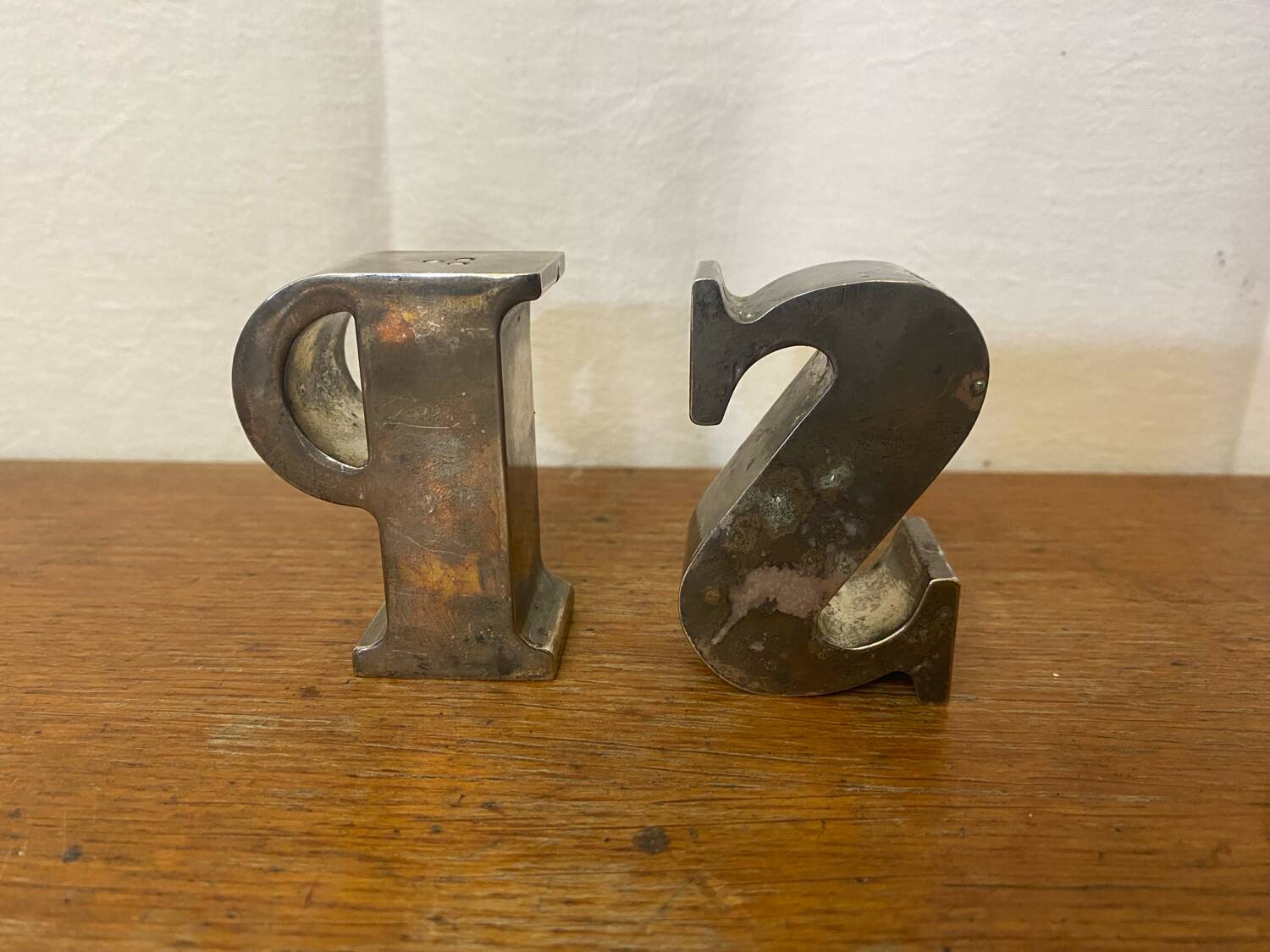 Pair of Antique Salt and Pepper Shakers Silver Plated Metal Salt and Pepper Shakers Vintage