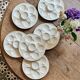 Lot de 6 assiettes à huîtres vintage en céramique blanche - Longchamp