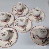 6 cups with saucers Sarreguemines Agreste - Lot 1