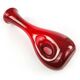 Mid-century modern vase, red glass, Poland, 1970s