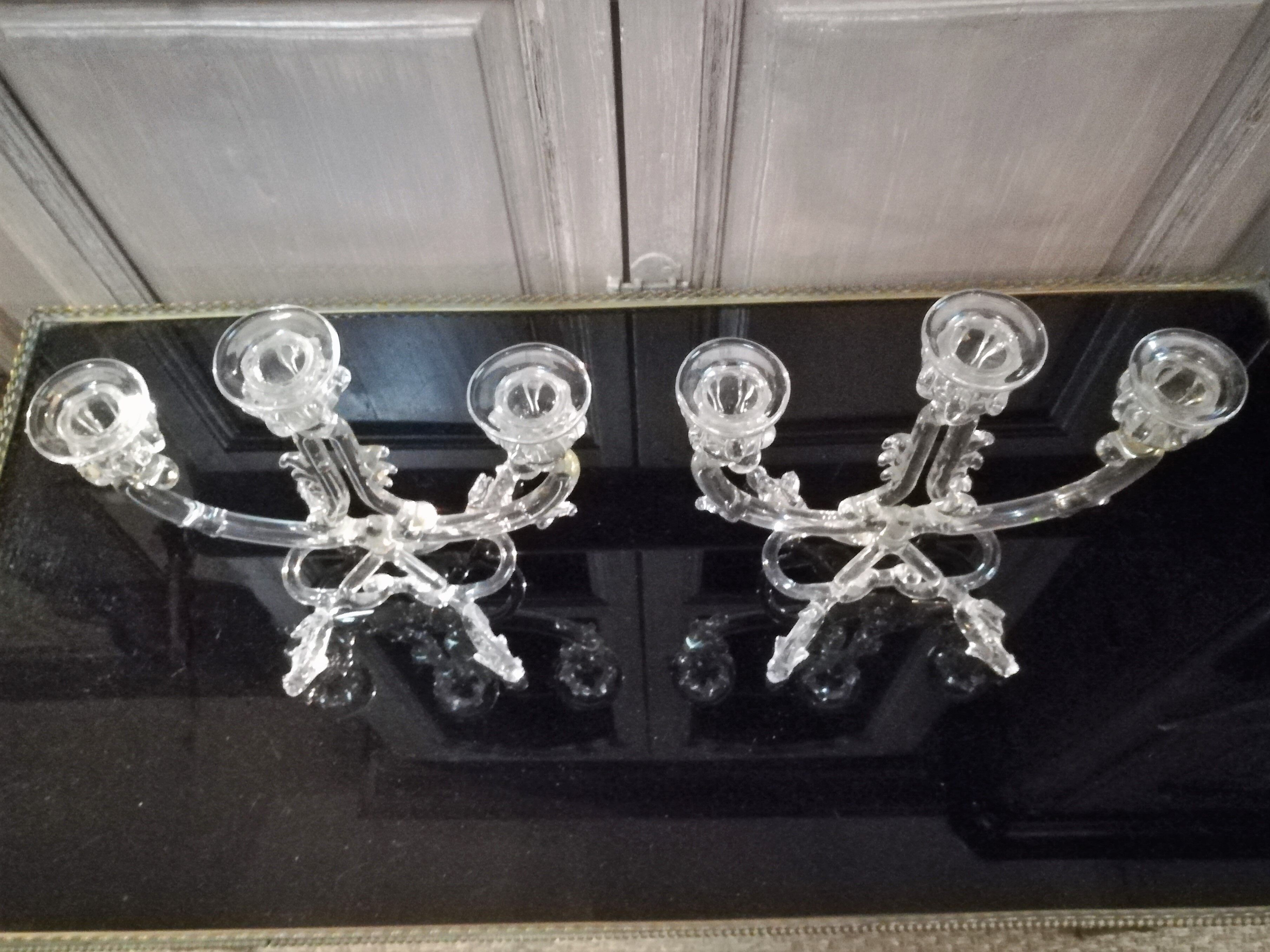 Pair of Murano blown glass chandeliers