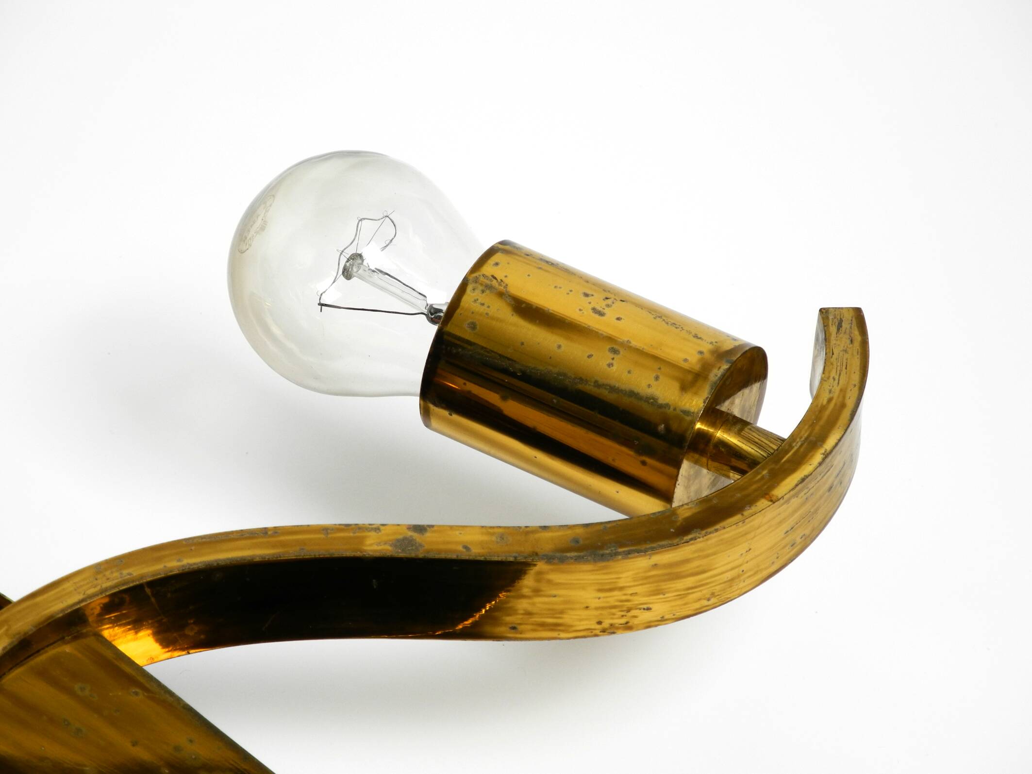 Pair of large heavy Mid Century brass wall lights from a German church