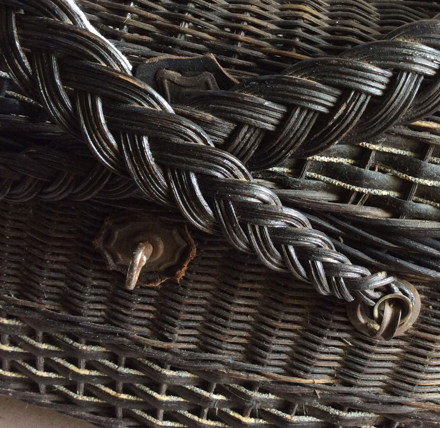 Bressan basket in blackened rattan