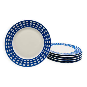 6 Guy Degrenne porcelain plates.