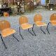 4 chaises d'école vintage des années 70