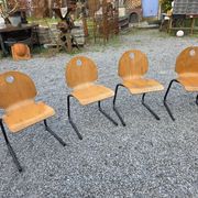 4 vintage school chairs from the 70s