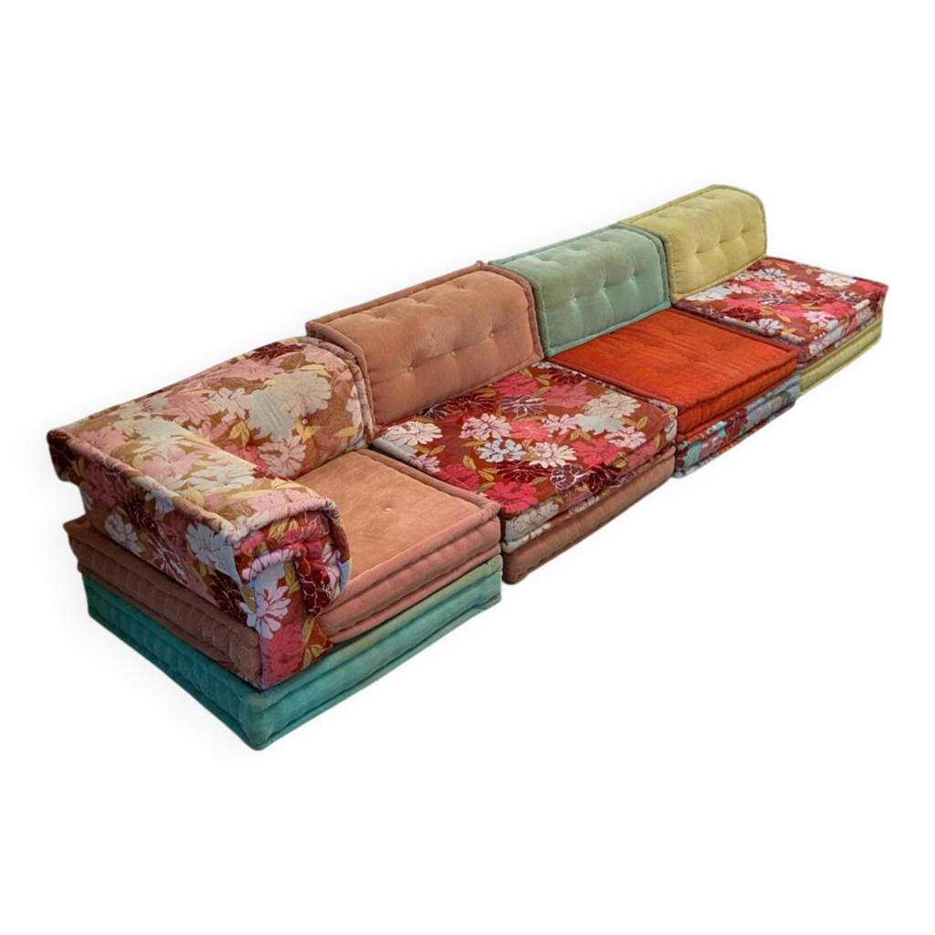 Canapé Mah-Jong tissu Kenzo Roche Bobois par Hans Hopfer | Selency