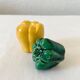 Salt shaker and pepper shaker in vintage slip