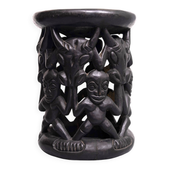 African tribal stool amileke, Cameroon Africa, 1950's